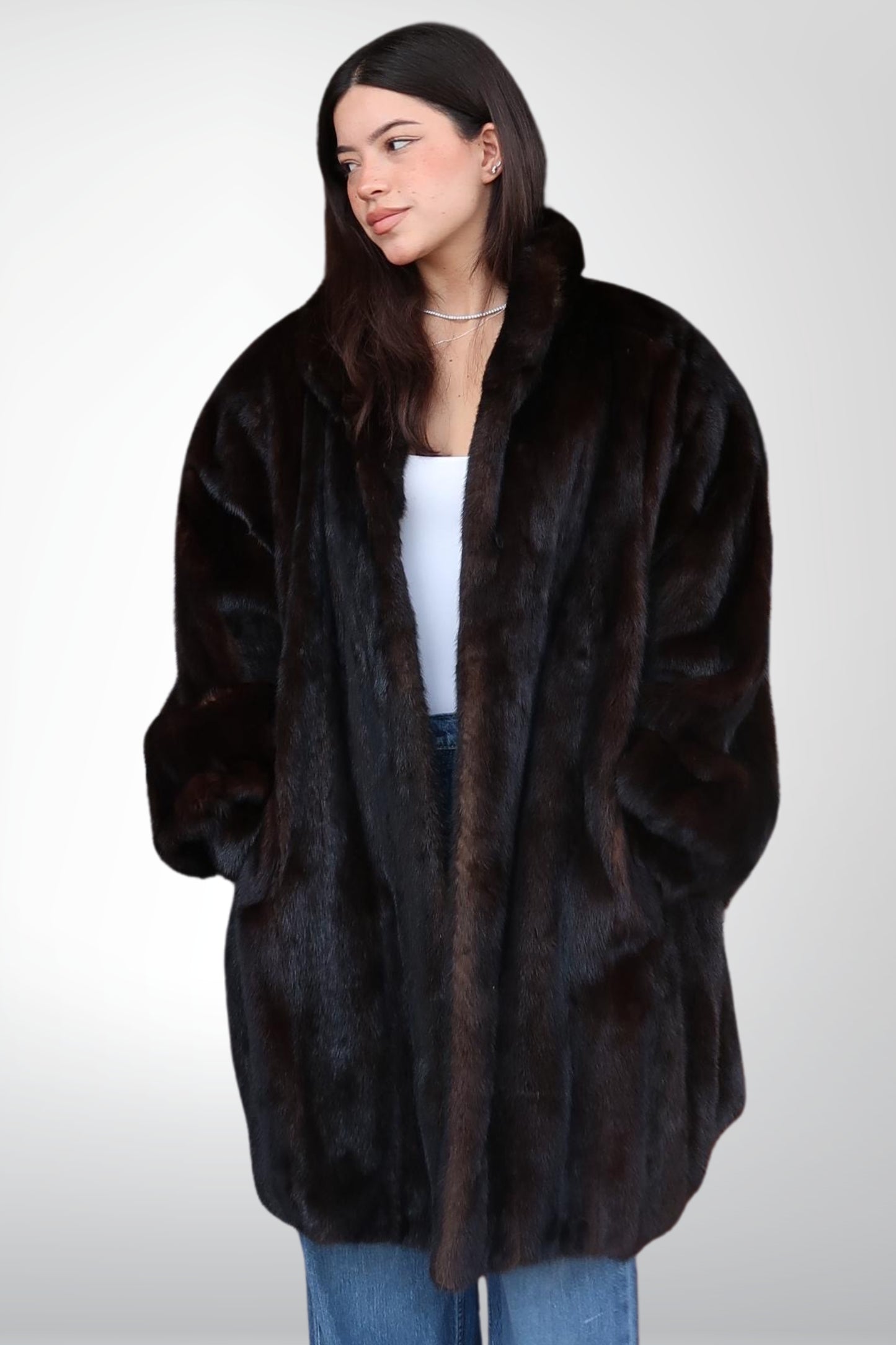 Abrigo de Mink Chocolate Oversized