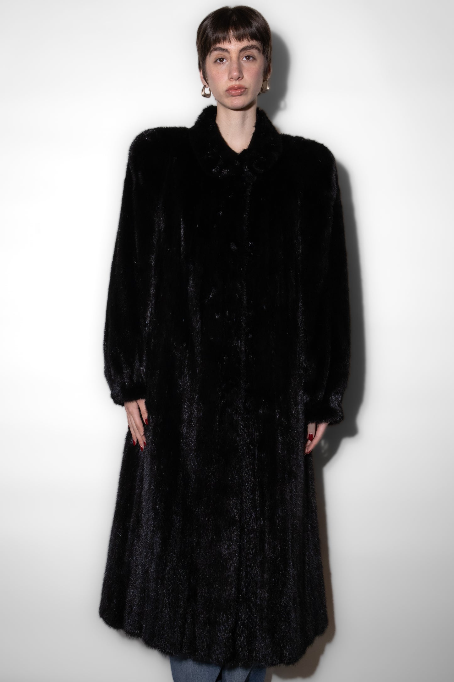 Abrigo de Mink Negro