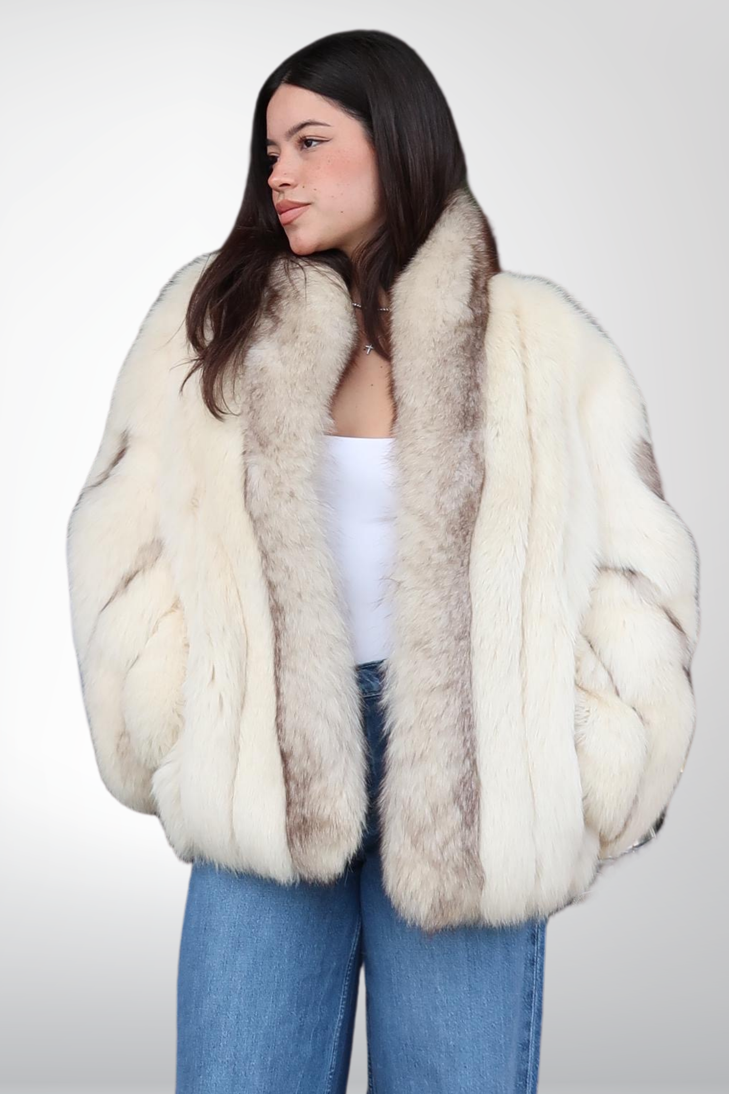 Abrigo de Zorro Ártico Ivory Luxe