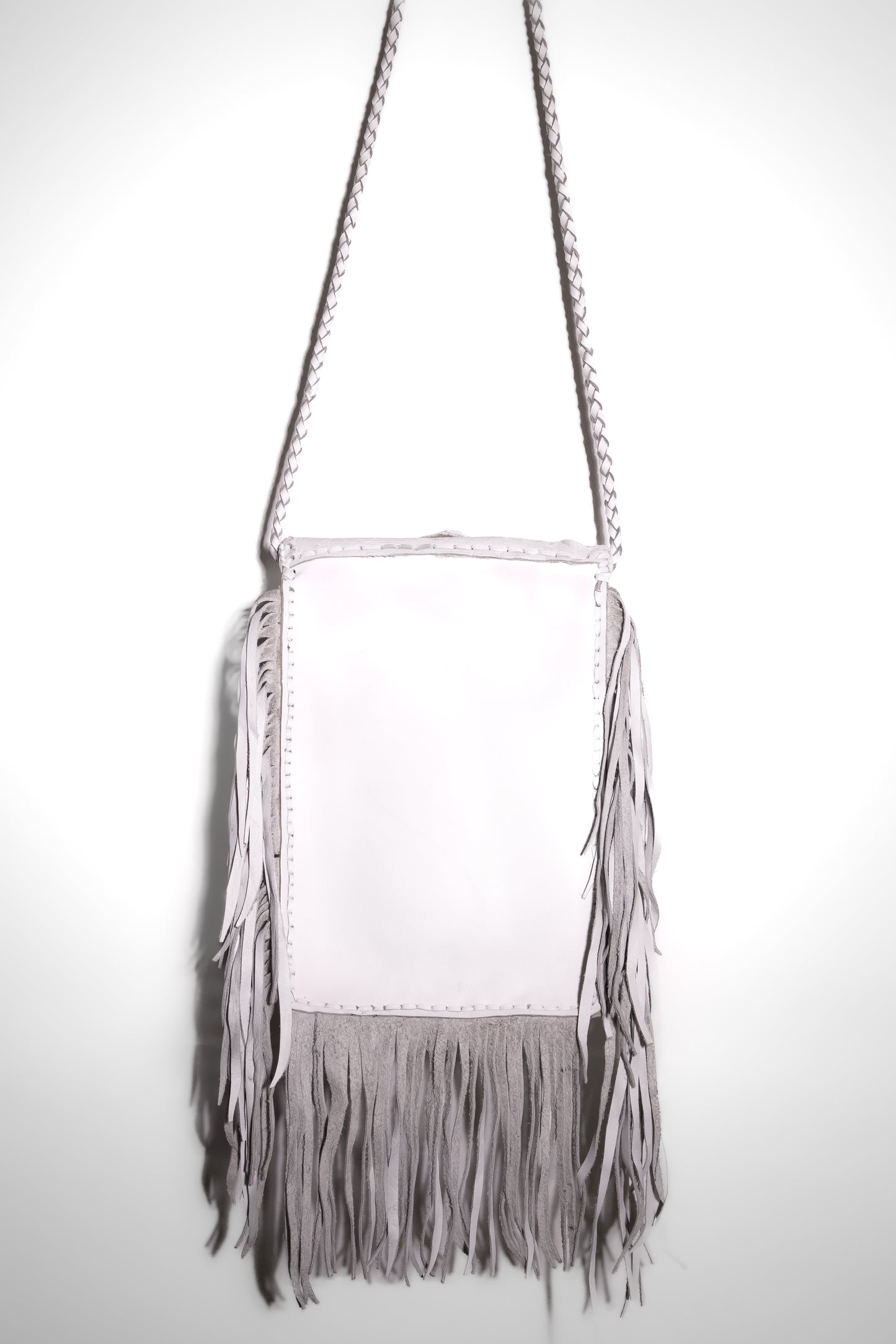 Bolsa Cruzada de Piel de Avestruz con Cuarzo