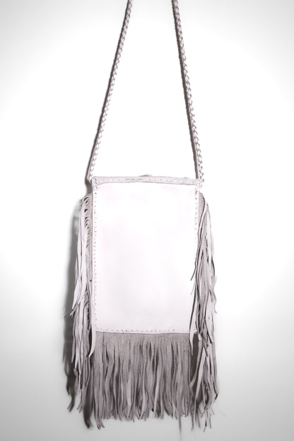 Bolsa Cruzada de Piel de Avestruz con Cuarzo