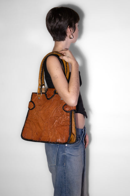 Bolsa de Piel de Avestruz y Ternero